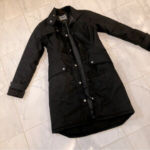 Spiewak and sons 1904 Black long winter Coat / trench.  Zip up.  EUC!